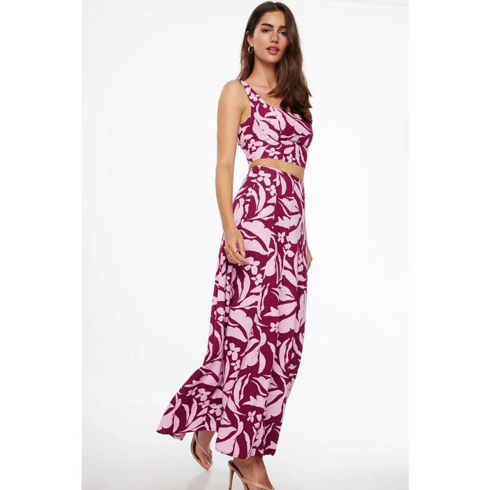 Dynamite - Floral Linen Maxi Skirt‎ - XS